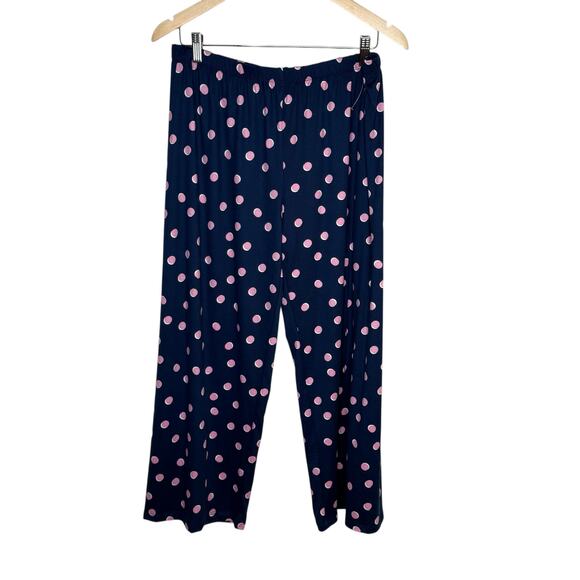 Kate Spade NY Pajama Set Womens L Blue Pink Polka Dot 2Pc Comfy Sleepwear NWT - Picture 9 of 12